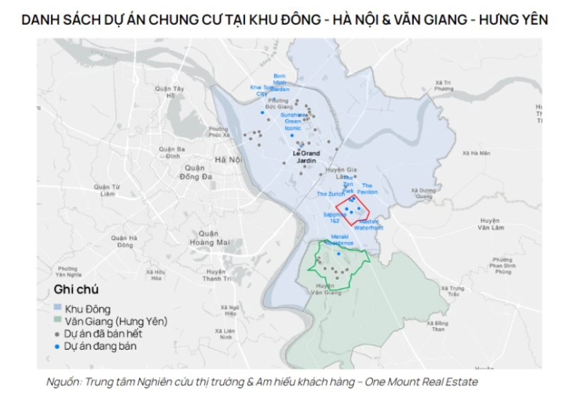 Thị trường chung cư khu Đông và Văn Giang (Hưng Yên)